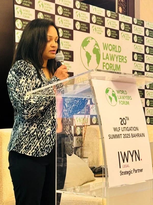 Speaker addressing delegates at WLF Bahrain 2025