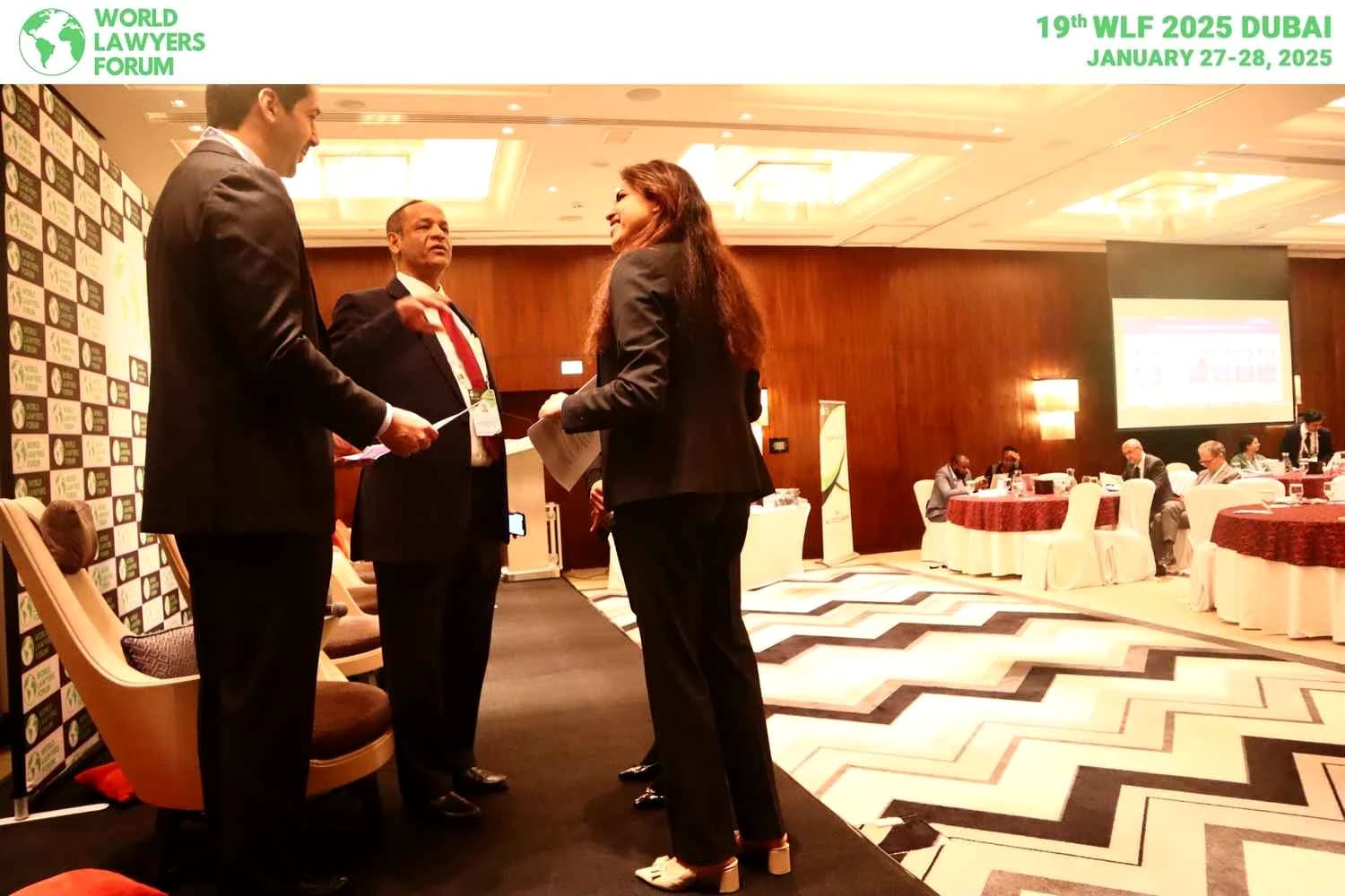 Attendees greeting each other at WLF Dubai 2025