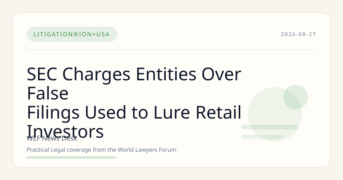 USA Regulators Move on Entities Feigned Legitimacy and U.S. Advisers Through Fal…