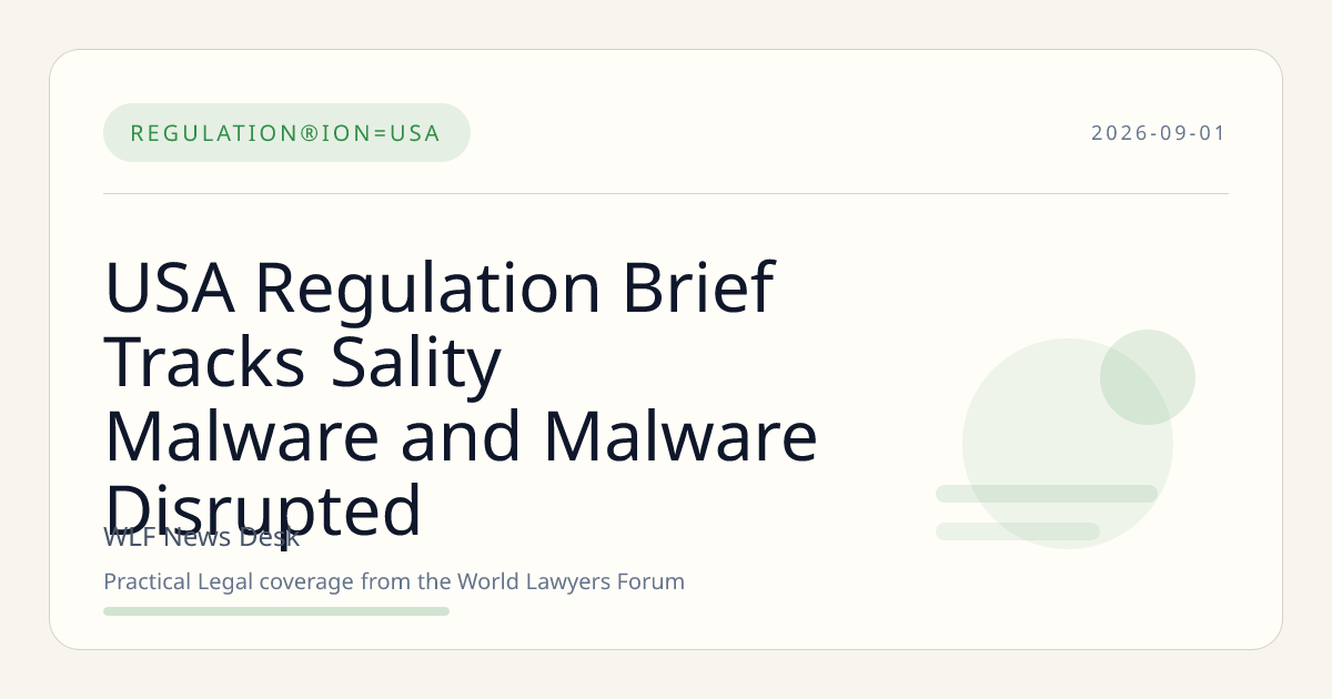 USA Regulation Brief Tracks Sality Malware and Malware Disrupted
