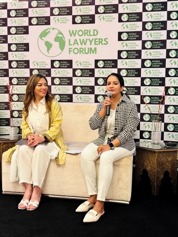 Two speakers in conversation at WLF Bahrain 2025